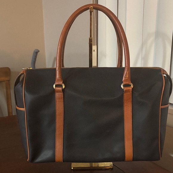 Bottega Veneta weekender 18.5” made in Italy Black and Brown Leather-Trim Bag - Picture 4 of 6